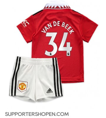 Manchester United Donny van de Beek #34 Hemmatröja Barn 2022-23 Kortärmad (+ korta byxor)